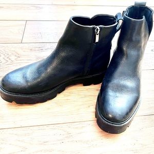 Franco Sarto Women’s Leather Lug Sole Ankle Boot